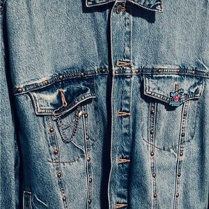 Universal Thread Men's Studded Blue Denim Jacket